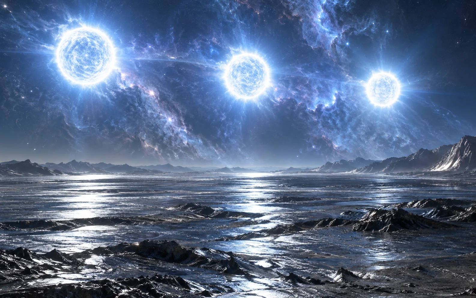 Imagined landscape of The star-cities of Orion