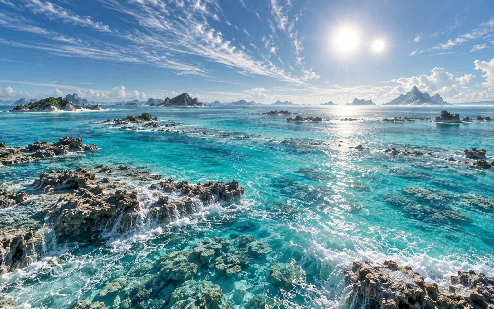 Imagined landscape of The ocean world of Sirius
