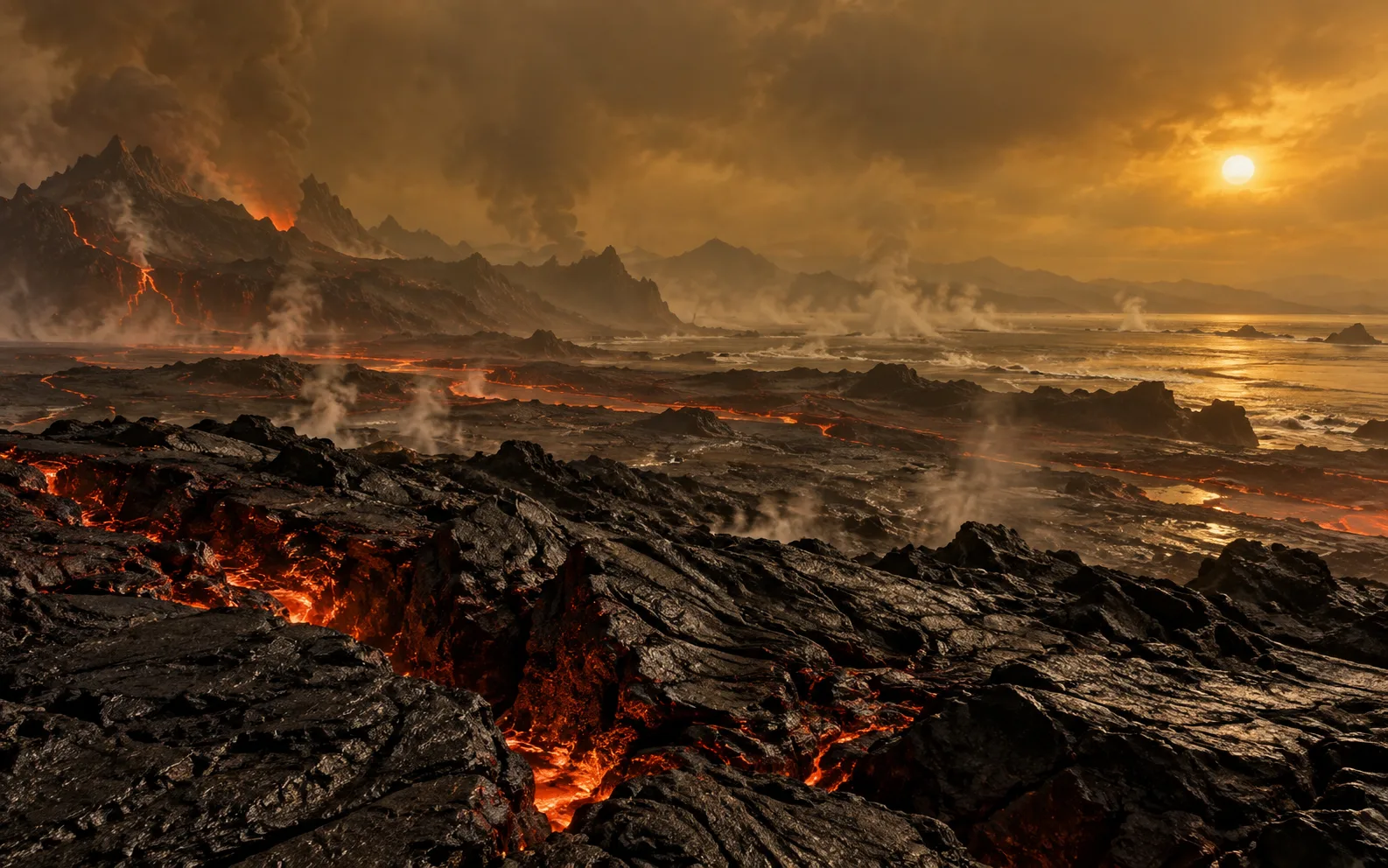 Imagined landscape of The furnace worlds of Draco