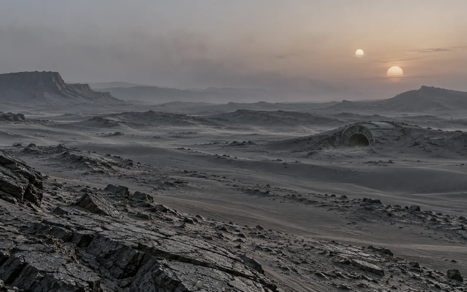 Imagined landscape of The dim worlds of Zeta Reticuli